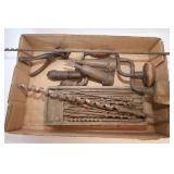 HAND DRILLS, TWIST BITS, BIT HOLDER AND PINE KNOT