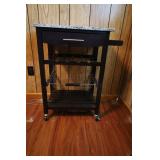 ROLL AROUND MARBLE TOP KITCHEN CART - 27' X 16' X