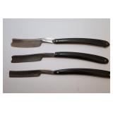 LOT OF 3 ANTIQUE STRAIGHT RAZORS - WADE &