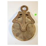 T30R PRIMITIVE WOODEN BARN PULLEY
