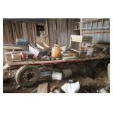 STEEL WHEEL HAY WAGON WITH CONTENTS