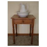 EARLY SHERATON STYLE 1 DRAWER SIDE TABLE WITH