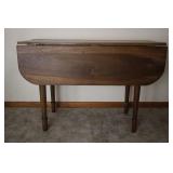 1800'S OAK DOUBLE DROP LEAF TABLE - 41' X 28' X