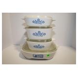 CORNING WARE CASSEROLE DISHES WITH LIDS