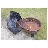 METAL OUTDOOR FIRE PIT WITH SCREENED COVER - 30'