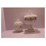 WESTMORELAND MILK GLASS WEDDING BOWL & CANDY DISH