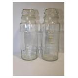 LOT OF 2 GLASS PLANTERS PEANUTS JARS