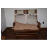 OAK DOUBLE GLIDER ROCKER WITH CUSHIONS - 43' X