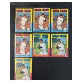 LOT OF 7 - 1975 MLB TOPPS (3) CARLTON FISK CARD
