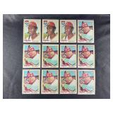 LOT OF 12 - 1978 MLB TOPPS RED
