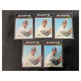 LOT OF 5 - 1971 MLB TOPPS WILLIE MCCOVERY CARD #50