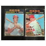 LOT OF 2 - 1971 MLB TOPPS JOHNNY BENCH CARD #250