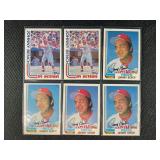 LOT OF 6 - 1982 MLB TOPPS JOHNNY BENCH CARDS