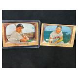 LOT OF 2 - 1955 MLB BOWMAN WALLY POST CARD #32 &