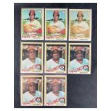 LOT OF 8 - 1978 MLB TOPPS RED