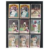 LOT OF 9 - 1972-1973 MLB TOPPS BASEBALL STARS