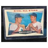 1960 TOPPS MANTLE & BOYER MLB CARD