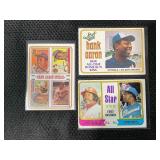 LOT OF 3 - 1974 MLB TOPPS HANK AARON CARDS