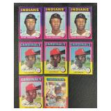 LOT OF 8 - 1975 MLB TOPPS BASEBALL STARS CARDS