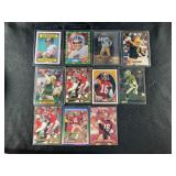 LOT OF 11 - NFL FOOTBALL CARDS - ELWAY, MONTANA,