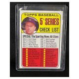 1969 TOPPS CHECKLIST - UNMARKED