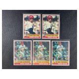 LOT OF 5 - 1976 MLB TOPPS STARS BASEBALL CARDS