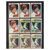 LOT OF 9 - 1980 MLB TOPPS STARS BASEBALL CARDS