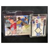 LOT OF 3 FABRIC / BAT CARDS - 2002 MLB TOPPS RE-