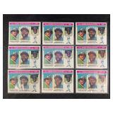 LOT OF 9 - 1976 MLB TOPPS HOME RUN LEADERS CARDS