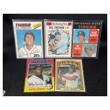 LOT OF 9 MLB OLDER TIGERS CARDS