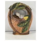 WELLER FAUX WOOD POTTERY VASE - 7 3/4" TALL
