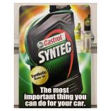 CASTROL MOTOR OIL DOUBLE SIDED METAL SIGN - 36" X