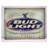 BUD LIGHT BEER METAL SIGN - 16" X 12"