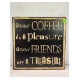 COFFEE METAL SIGN - 12" X 12"