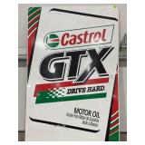 CASTROL MOTOR OIL DOUBLE SIDED METAL SIGN - 36" X