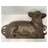 UNMARKED CAST IRON LAMB CAKE MOLD - 14" X 8"