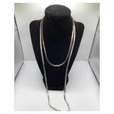 LOT OF 2 STERLING SILVER NECKLACES - 30" AND 16"