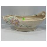 WELLER F-11 WILD ROSE POTTERY CONSOLE BOWL - 13" X