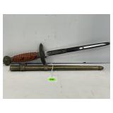 GERMAN STYLE OFFICERS DAGGER WITH SHEATH - 16 1/2"