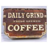 DAILY GRIND FRESH BREWED COFFEE METAL SIGN - 15