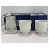 LLADRO BOAT & DOLPHINS AT PLAY CUPS AND 'ART