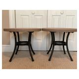 PAIR OF OUTDOOR DURASTONE TABLES - 22' X 19' TALL
