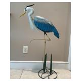 METAL ART CRANE BIRD SCULPTURE - 38 1/2' TALL