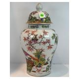 CHELSEA PORCELAIN EXOTIC BIRD VASE - 16' TALL