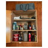 CONTENTS OF CABINET IN GARAGE - VINTAGE BOTTLES,