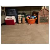 CONTENTS UNDER TABLE IN BASEMENT - COLEMAN & IGLOO