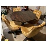 VINTAGE CHROMCRAFT TABLE & SWIVEL CHAIR SET