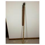 PRIMITIVE WOOD LEATHER GRAIN THRESHING FLAIL - 55"