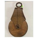 MYERS PRIMITIVE WOOD BARN PULLEY