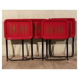 SET OF 4 MID CENTURY MODERN FISH PATTERN TV TRAYS